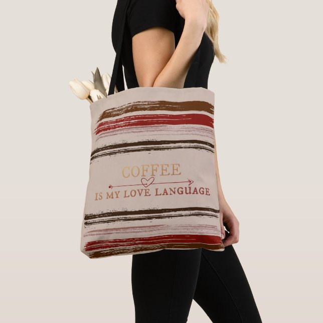 Coffee Language Tote Bag (Close Up)