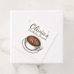 Coffee Latte Cappuccino Birthday Party Brunch Favour Tags