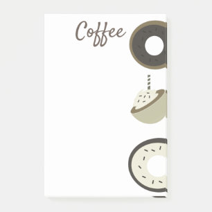 Coffee Latte Chocolate Doughnut Cafe Post-it Notes