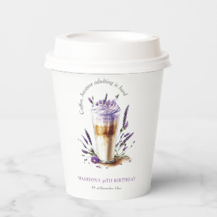 Coffee Latte Fun Birthday Personalised Paper Cups