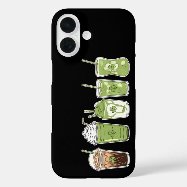 Coffee Latte Green Cute Irish St Patrick's Day Case-Mate iPhone Case (Back)