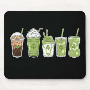 Coffee Latte Green Cute Irish St Patrick's Day Mouse Pad