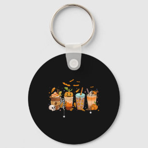 Coffee Latte Halloween Thanksgiving Fall Pumpkin S Key Ring