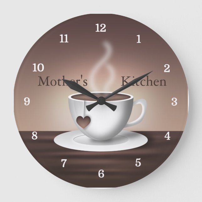 Coffee Latte Kitchen Clock (Front)