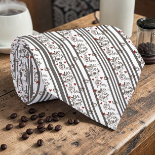 Coffee Latte Lovers Custom Necktie