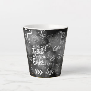 Coffee Latte Mug with Coffee Bean Pattern Design