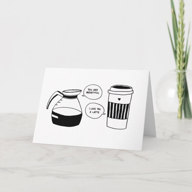 Coffee Latte Valentine's Love Holiday Card (Front)