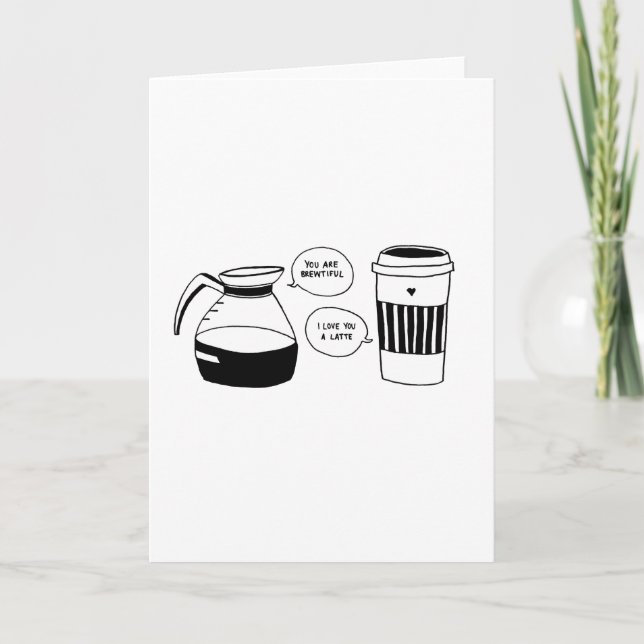 Coffee Latte Valentine's Love Holiday Card (Front)
