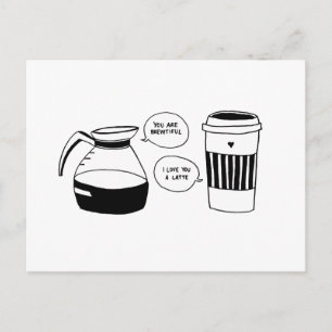 Coffee Latte Valentine's Love Holiday Postcard