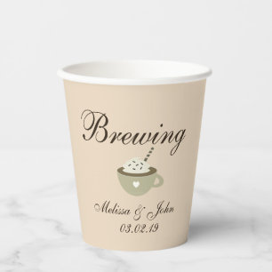 Coffee Latte Wedding Bridal Shower Beige Paper Cup