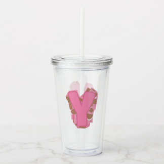 Coffee Letter Y: Monogram Initial Acrylic Tumbler
