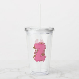 Coffee Letter Z: Monogram Initial Acrylic Tumbler