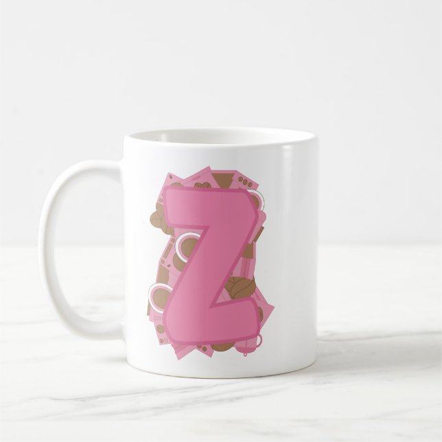 Coffee Letter Z: Monogram Initial  Mug (Left)
