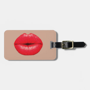 Coffee Lips kiss kiss pop art Luggage Tag