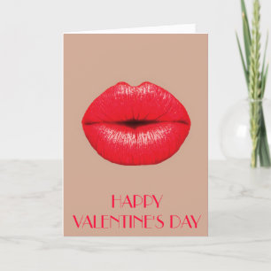 Coffee Lips kiss pop art Valentine's Day Holiday Card