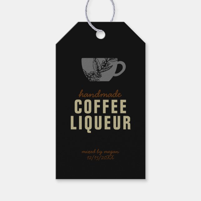 Coffee Liqueur Gift Tag (Front)