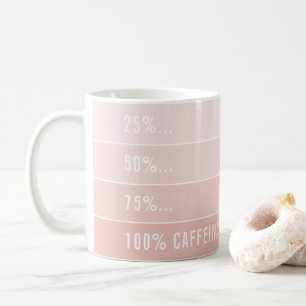 COFFEE LOADING... ombre 100% caffeinated pale pink Mug
