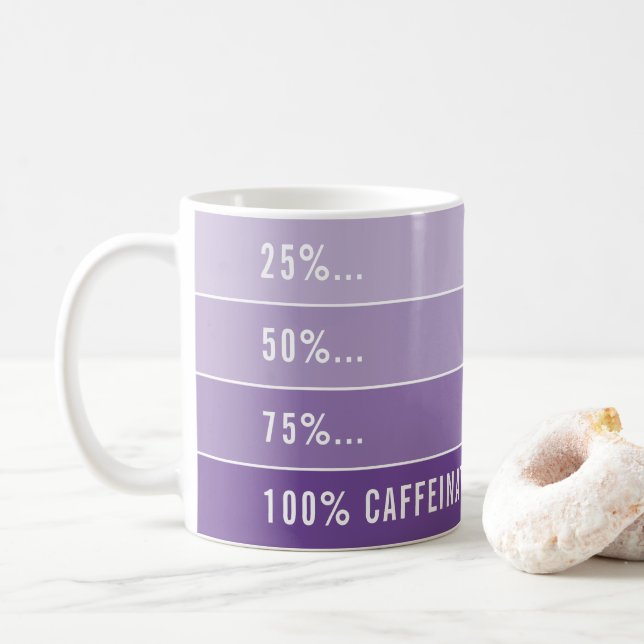 COFFEE LOADING... ombre 100% caffeinated purple Mug (With Donut)