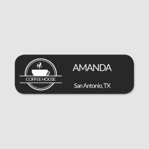 Coffee Logo Employee Name Tag