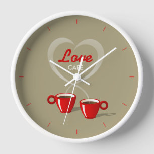 Coffee Love Café Personalised Wall Clock