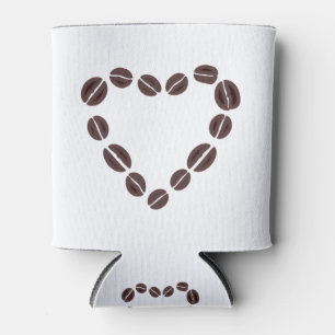 Coffee  Love Cofee Bean Heart Can Cooler