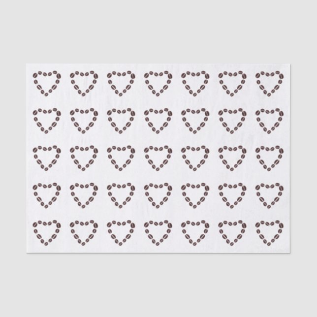 Coffee Love Coffee Bean Heart Tissue Paper (Front)