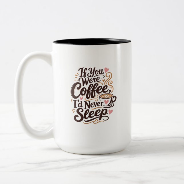 Coffee love flirty wedding Two-Tone coffee mug (Left)