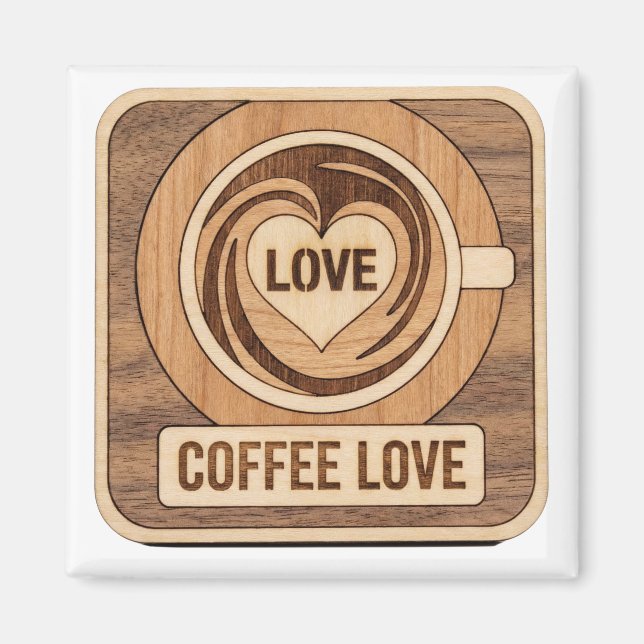 Coffee Love, Heart Magnet (Front)