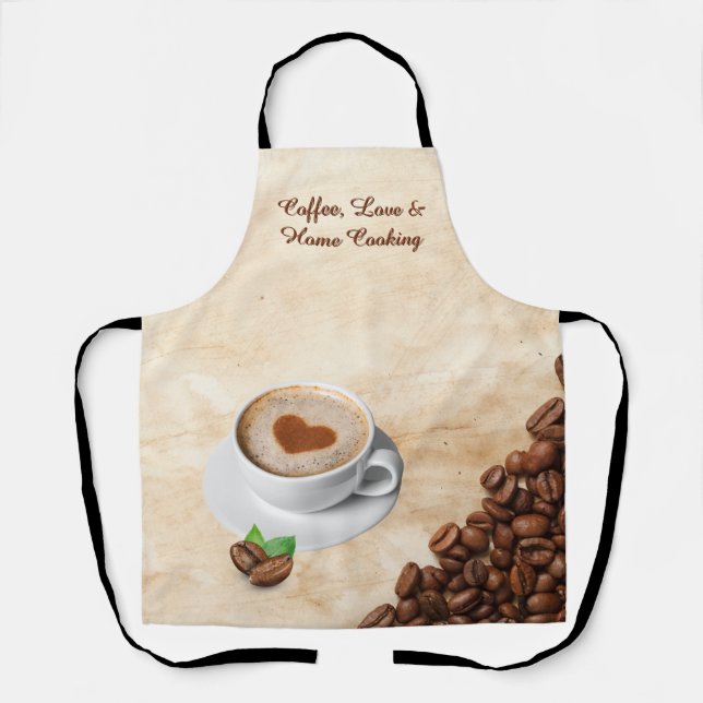 Coffee, Love & Home Cooking Apron Design (Front)