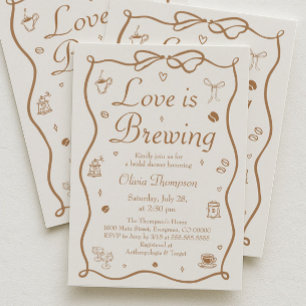 Coffee Love is Brewing Bridal Shower Invitation