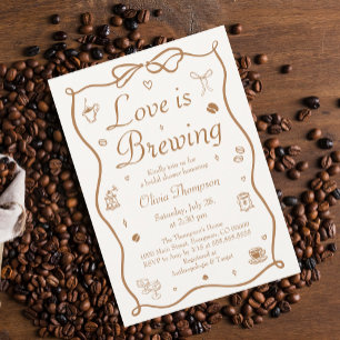 Coffee Love is Brewing Bridal Shower Invitation