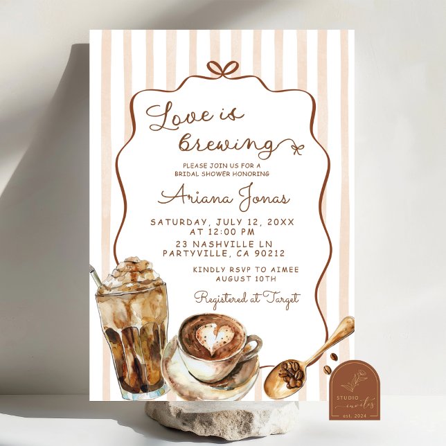 Coffee Love is Brewing Bridal Shower Invitation (Creator Uploaded)