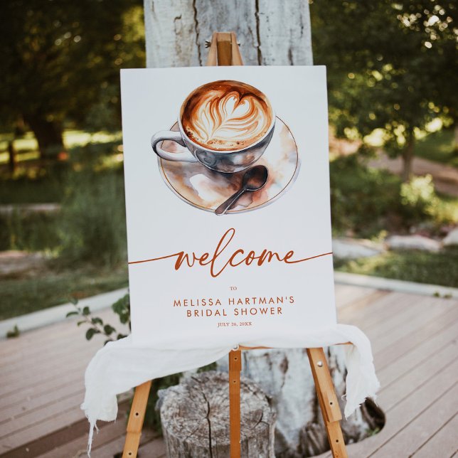 Coffee Love Is Brewing Bridal Shower Welcome Poster (Creator Uploaded)
