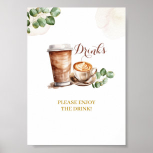 Coffee Love is Brewing Drinks Party Sign