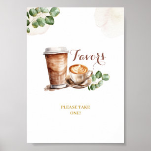 Coffee Love is Brewing Favors Party Sign