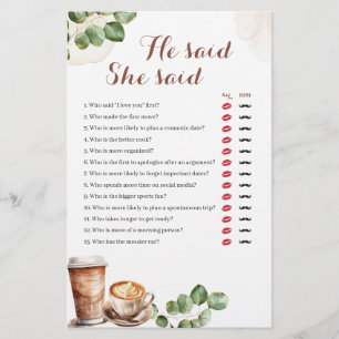Coffee Love is Brewing He Said She Said Game