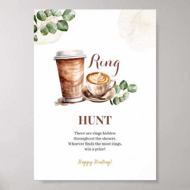 Coffee Love is Brewing Ring Hunt Game Sign (Front)