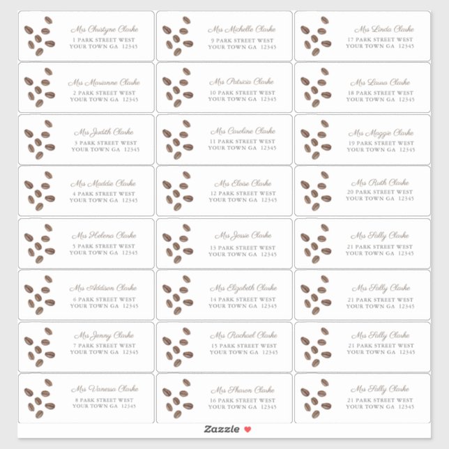 Coffee Love Is Brewing Shower Guest Address Labels (Sheet)
