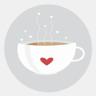 Coffee Love Sticker on Grey