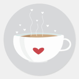 Coffee Love Sticker on Grey