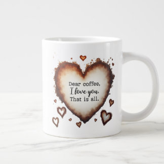 Coffee Love Valentine Gift, Dear Coffee  Large Coffee Mug