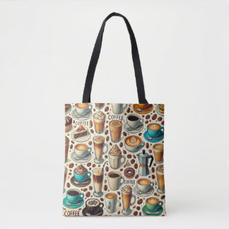 Coffee Lover Allover Print Tote Bag