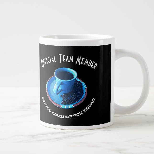 Coffee Lover Blue Cup and Saucer Personalised (Right)