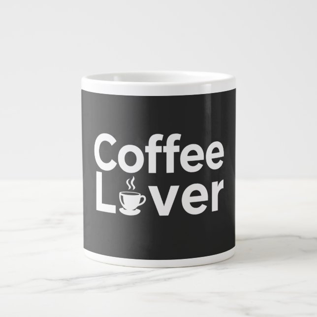 Coffee Lover Bold Typography Mug - Minimalist Blac (Front)