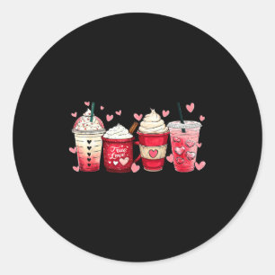 Coffee Lover C Latte Iced Cream Valentines Day Wom Classic Round Sticker