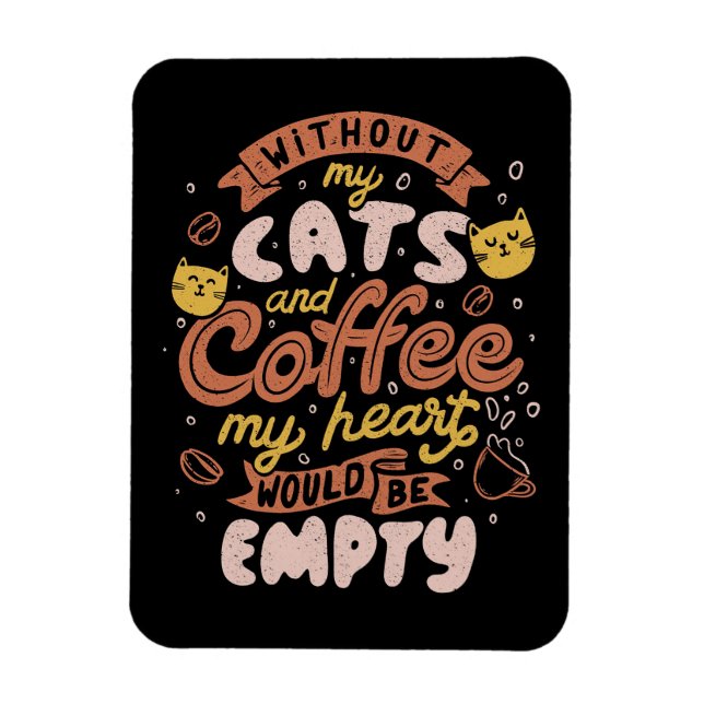 Coffee Lover Cats and Coffee Magnet (Vertical)