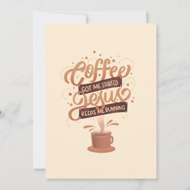 Coffee Lover Coffee And Jesus Invitation (Front)