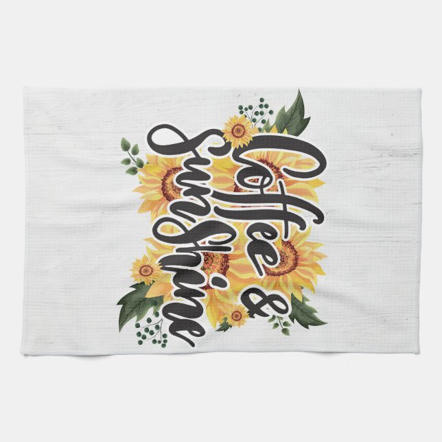 Coffee Lover Coffee And Sunshine Tea Towel (Horizontal)