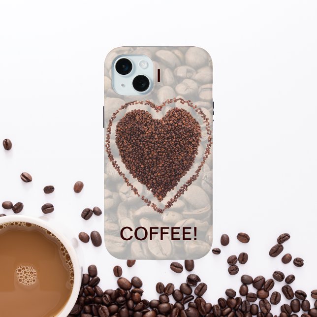 Coffee Lover Coffee Bean Heart 15 Plus Case-Mate iPhone Case (Coffee Lover Coffee Bean Heart iPhone 15 Plus Case)