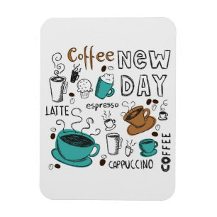 Coffee Lover Coffee Collection For New Day Magnet